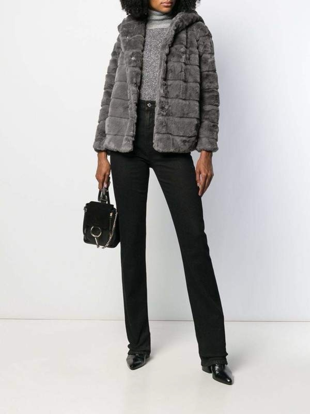 Tiger of Sweden foux fur coat in grey size S